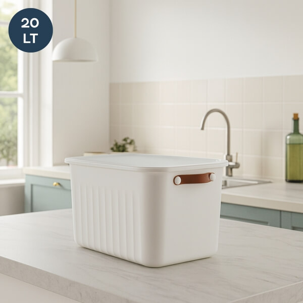 Homing Çok Amaçlı Kapaklı Beyaz Organizer Kutu 20 LT