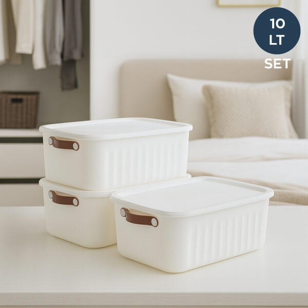 Homing Lumi Çok Amaçlı Kapaklı Beyaz Set Organizer Kutu 10 LT	