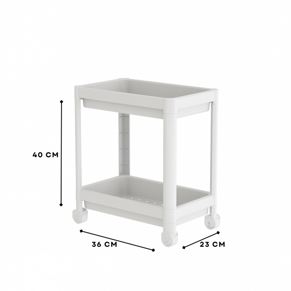 Homing Beyaz 2 Katlı Tekerlekli Çok Amaçlı Banyo & Mutfak Düzenleyici Raf	