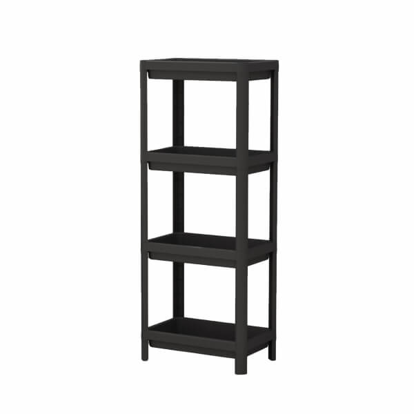 Homing Rosie Black 4-Shelf Multi-Purpose Bathroom & Kitchen Organizer Shelf 242348