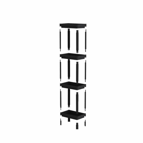 Homing Rosie Black 4-Shelf Multi-Purpose Bathroom & Kitchen Organizer Shelf 242348