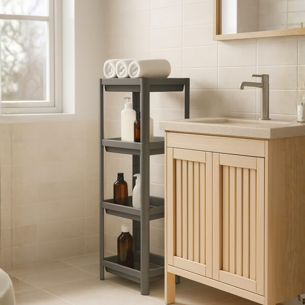 Homing Rosie Gri 4 Raflı Çok Amaçlı Banyo &  Mutfak Düzenleyici Raf 242349