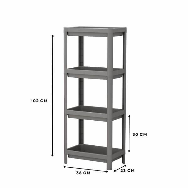 Homing Rosie Gri 4 Raflı Çok Amaçlı Banyo &  Mutfak Düzenleyici Raf 242349