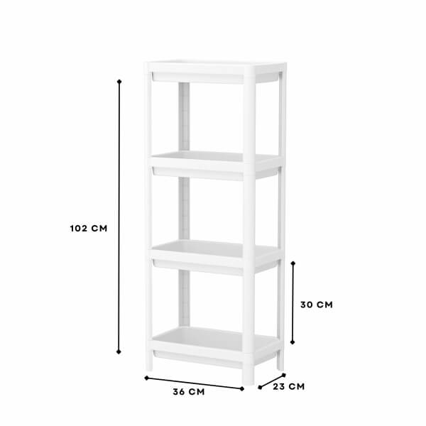 Homing Rosie Beyaz 4 Raflı Çok Amaçlı Banyo & Mutfak Düzenleyici Raf 242350