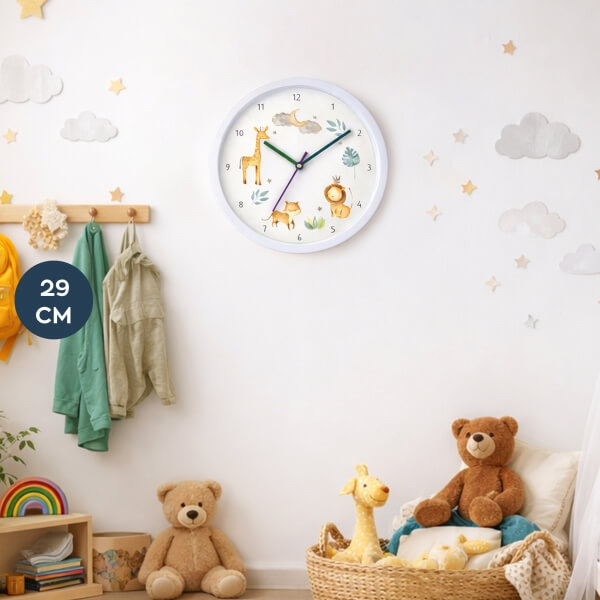 Homing Sevimli Hayvanlar Çocuk Odası Duvar Saati 29 cm