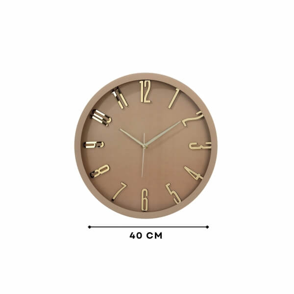 Homing Copper Kabartma Harfli Duvar Saati 40 cm