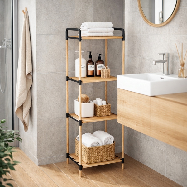Homing Wooden Shelf Organizer, 4 Tiers, 242504