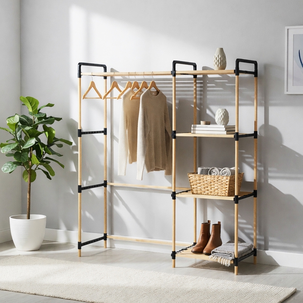 Homing Ahşap Raflı Çamaşır Makinesi Organizeri 242506