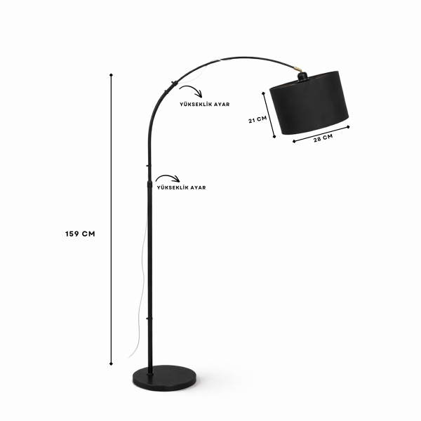 Homing Lewis Black Kavisli Modern Lambader