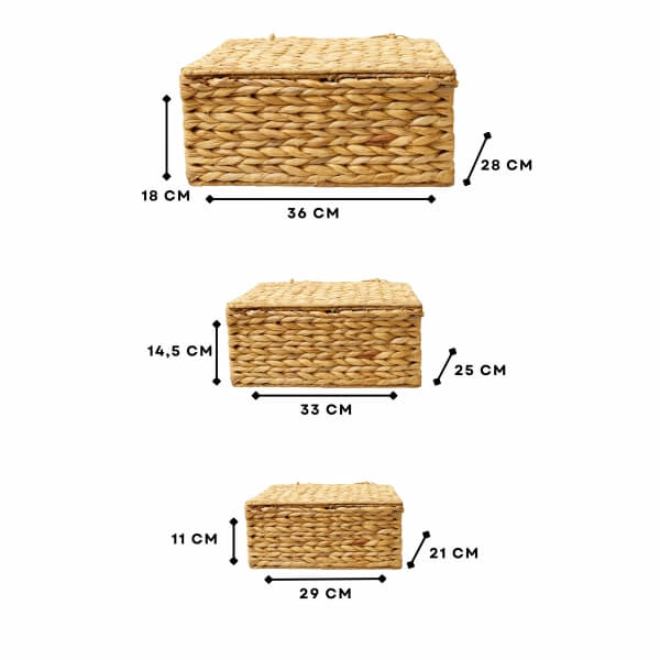 Homing Natural Hasır Kapaklı Organizer Sepet Seti 242574