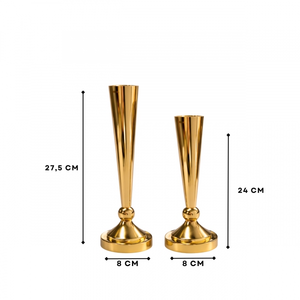 Homing Ester Gold Şamdan Mumluk 2'li Set 242609