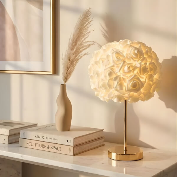 Homing Roseville Krem Dekoratif Abajur 242663