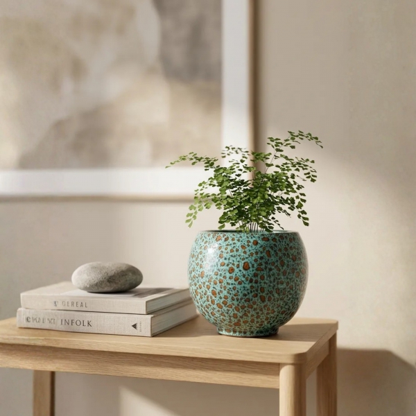 Homing Oriel Büyük Boy Fanus Saksı Siyah Desenli 16 cm