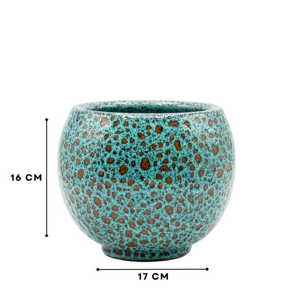 Homing Oriel Büyük Boy Fanus Saksı Siyah Desenli 16 cm