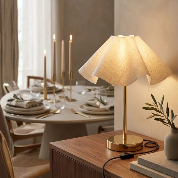 Homing Viora Gold Keten Abajur 242695