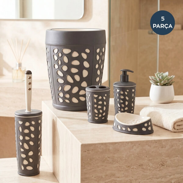 Homing 5'li Banyo Seti Antrasit Beyaz 242779