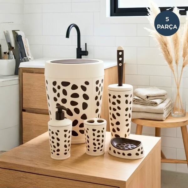 Homing 5'li Banyo Seti Krem Kahve 242780