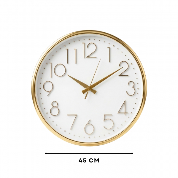 Homing Flint Beyaz-Gold Duvar Saati 45 cm 242802