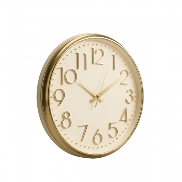 Homing Flint Krem-Gold Duvar Saati 45 cm 242805