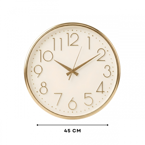 Homing Flint Krem-Gold Duvar Saati 45 cm 242805