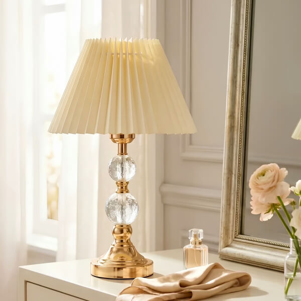 Homing Nile Gold Pleated Table Lamp 242942
