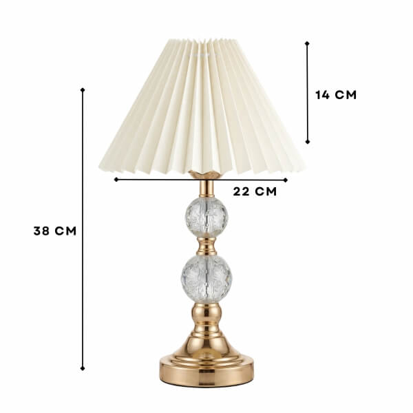 Homing Nile Gold Pleated Table Lamp 242942