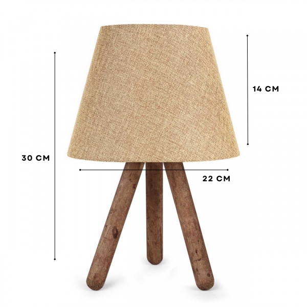 Homing Tasarım Luce Üç Ayaklı Ahşap Abajur AYD-637
