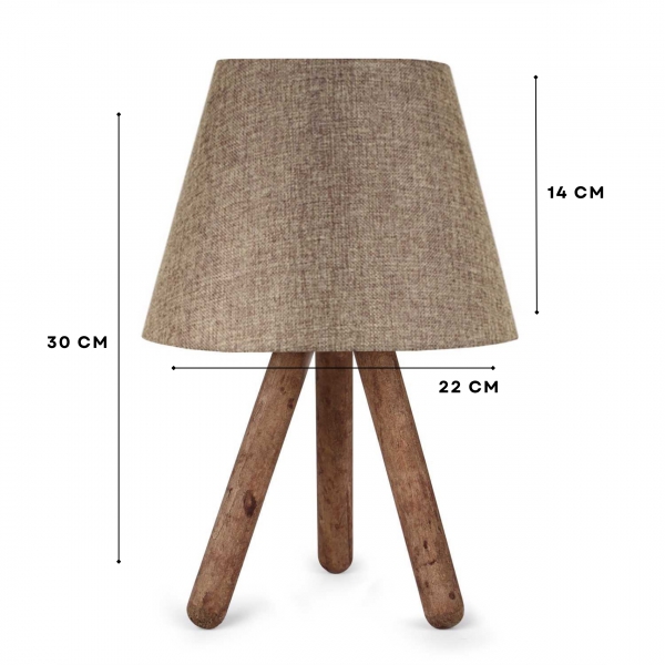Homing Tasarım Luce Üç Ayaklı Ahşap Abajur AYD-639