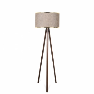 Homing Tripod Gold Detailed Sand Beige Floor Lamp AYD-2957
