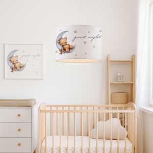 Homing Kids Sevimli Ayıcık Kumaş Baskılı Çocuk Odası Avize 28'lik AYD-3081