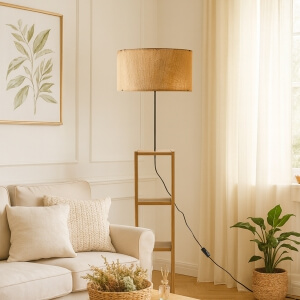 Homing Decorative Shelf Jute Fabric Floor Lamp AYD-3142