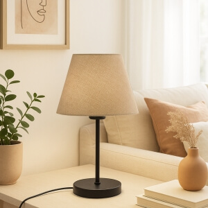 Homing Kumbeji Kumaş Siyah Gövde Abajur AYD-3158