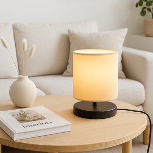 Homing Tasarım Mini Abajur Krem Başlık AYD-3240