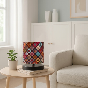 Homing Tasarım Mini Abajur Çini Desenli AYD-3248