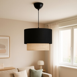 Homing Jüt İç Kumaşlı Siyah Başlıklı Sarkıt Avize AYD-3275