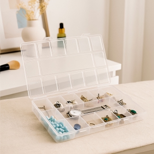 Homing 15 Bölmeli Büyük Boy Şeffaf Takı Kutusu ORG-2017