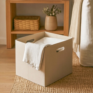 Homing Krem Çok Amaçlı Keçe Organizer Dolap İçi Düzenleyici  Sepet // 30x30 cm HMY-6365