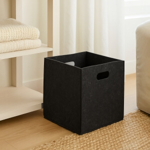 Homing Siyah Çok Amaçlı Keçe Organizer Dolap İçi Düzenleyici Sepet // 30x30 cm HMY-6366