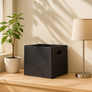 Homing Siyah Çok Amaçlı Keçe Organizer Dolap İçi Düzenleyici Sepet // 24x24 cm HMY-6368