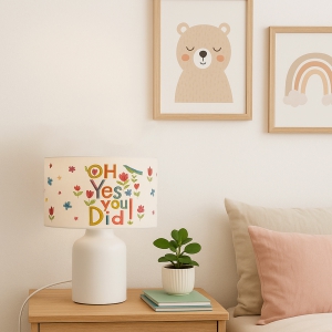 Homing Desenli Kumaş Başlıklı Abajur AYD-3377