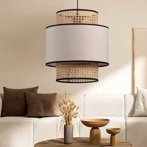 Homing Balat Serisi Kumaşlı Hazeran Rattan Sarkıt Avize AYD-3506