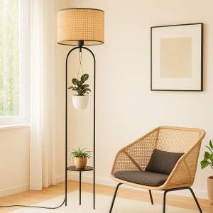 Homing Flori Orjinal Hazeran Rattan Tasarım Çiçeklik Lambader AYD-3670