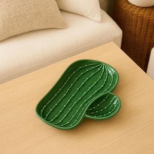 Homing Yeşil Seramik Kaktüs Sunumluk HMY-6398