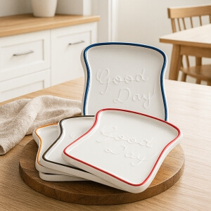 Homing 4 Adet Orta Boy Tost ve Kahvaltı Sunum Tabağı HMY-6411