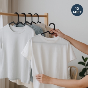 Homing 10' lu Siyah Elbise Askısı Seti HMY-6425