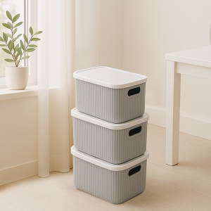 Homing Kapaklı Organizer Kutu 6.2 Lt 3lü Set Gri 241330