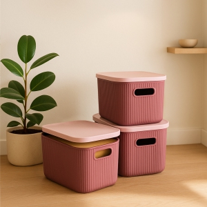 Homing Kapaklı Organizer Kutu 6.2 Lt 3lü Set Mürdüm 241332