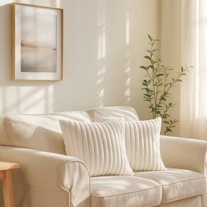 Homing Soft Peluş Kumaş 2'li Kırlent Ekru 241548