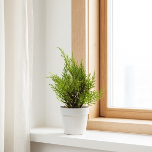 Homing Beyaz Saksılı Yapay Leylandi Ağacı 25 cm 