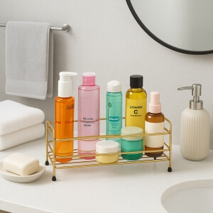 Homing Mutfak Banyo Makyaj Metal Organizeri Gold 241617